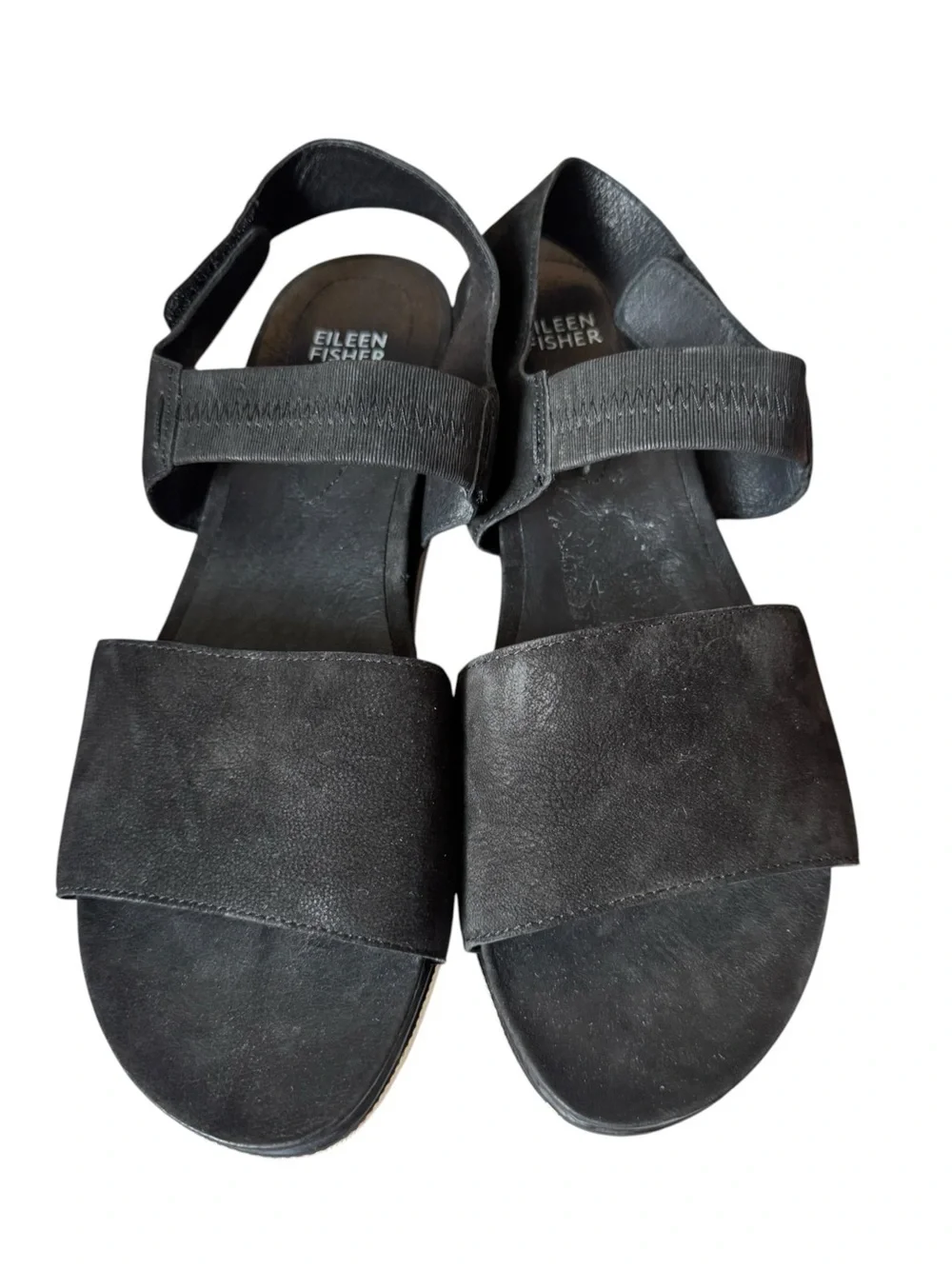 Eileen Fisher Black Suede Somer Sport Sandal, Size 10